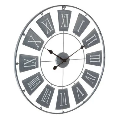 90cm Dia Grey Metal Large Wall Clock – image 2