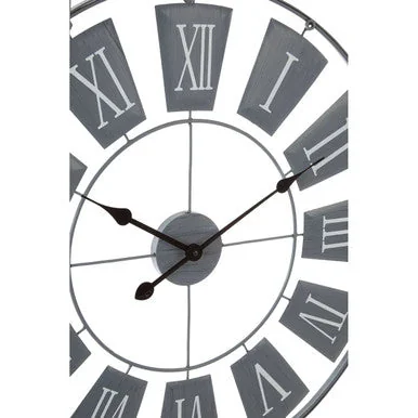 90cm Dia Grey Metal Large Wall Clock – image 3