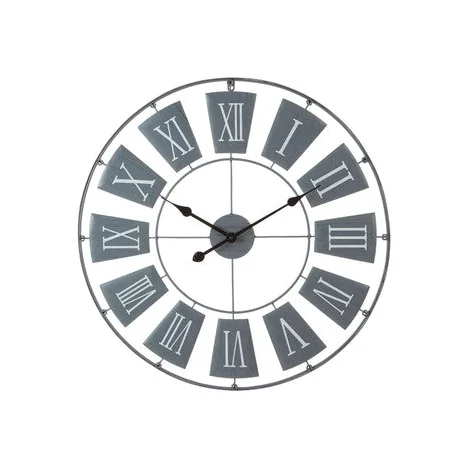 90cm Dia Grey Metal Large Wall Clock – image 1