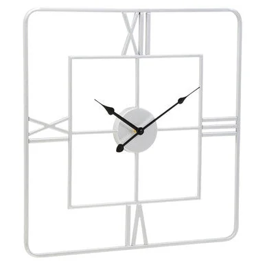 Large Silver Finish Square Wall Clock – image 3