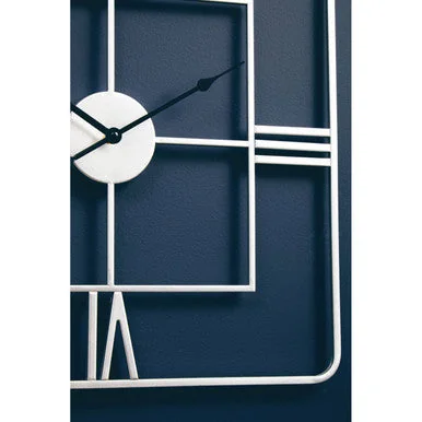 Large Silver Finish Square Wall Clock – image 4
