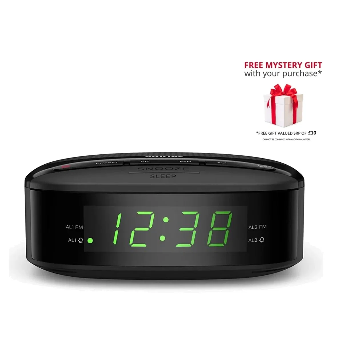 Philips TAR3205-12 Dual Alarm Clock FM Digital Radio - Black – image 1