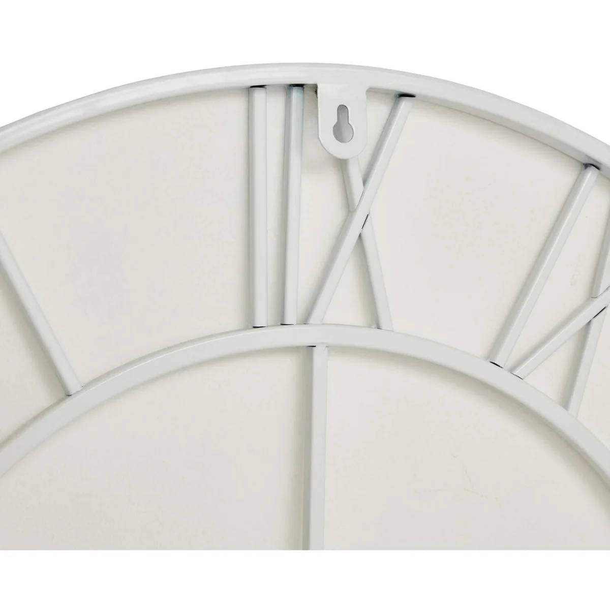 Minimalist Metal Open Frame Wall Clock with Roman Numerals - White – image 3
