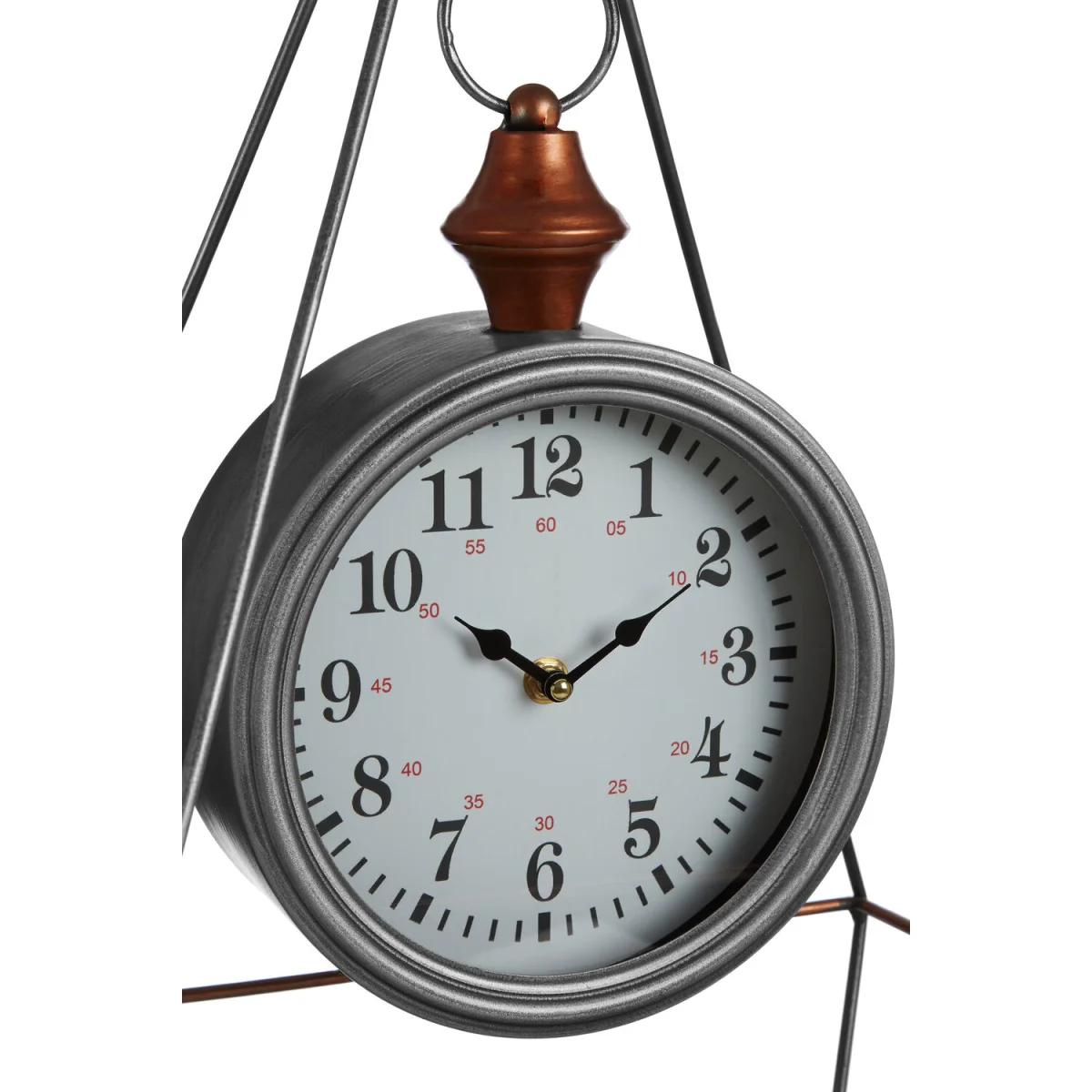 Hayden Antique Silver Finish Table Clock - Silver – image 2