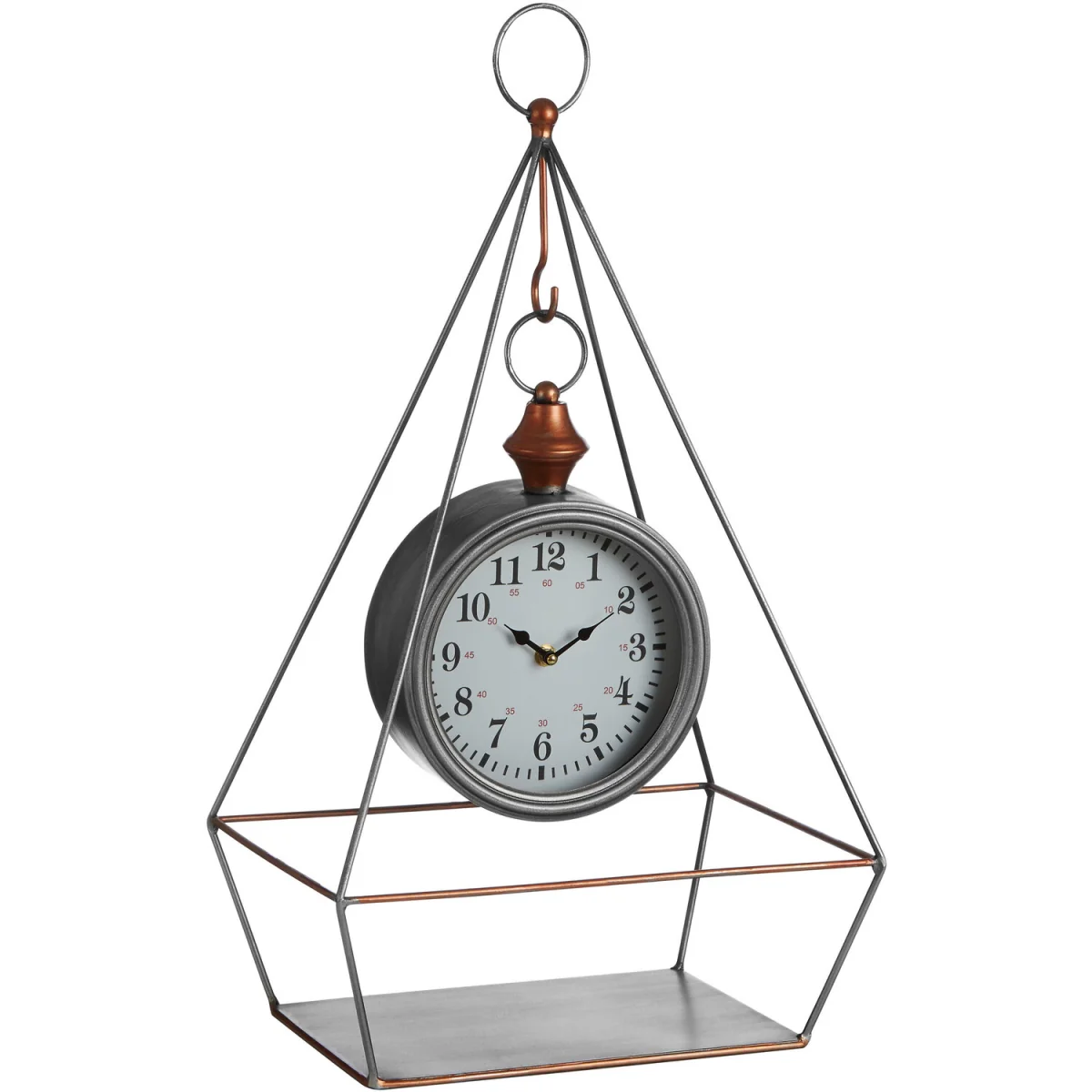 Hayden Antique Silver Finish Table Clock - Silver – image 4