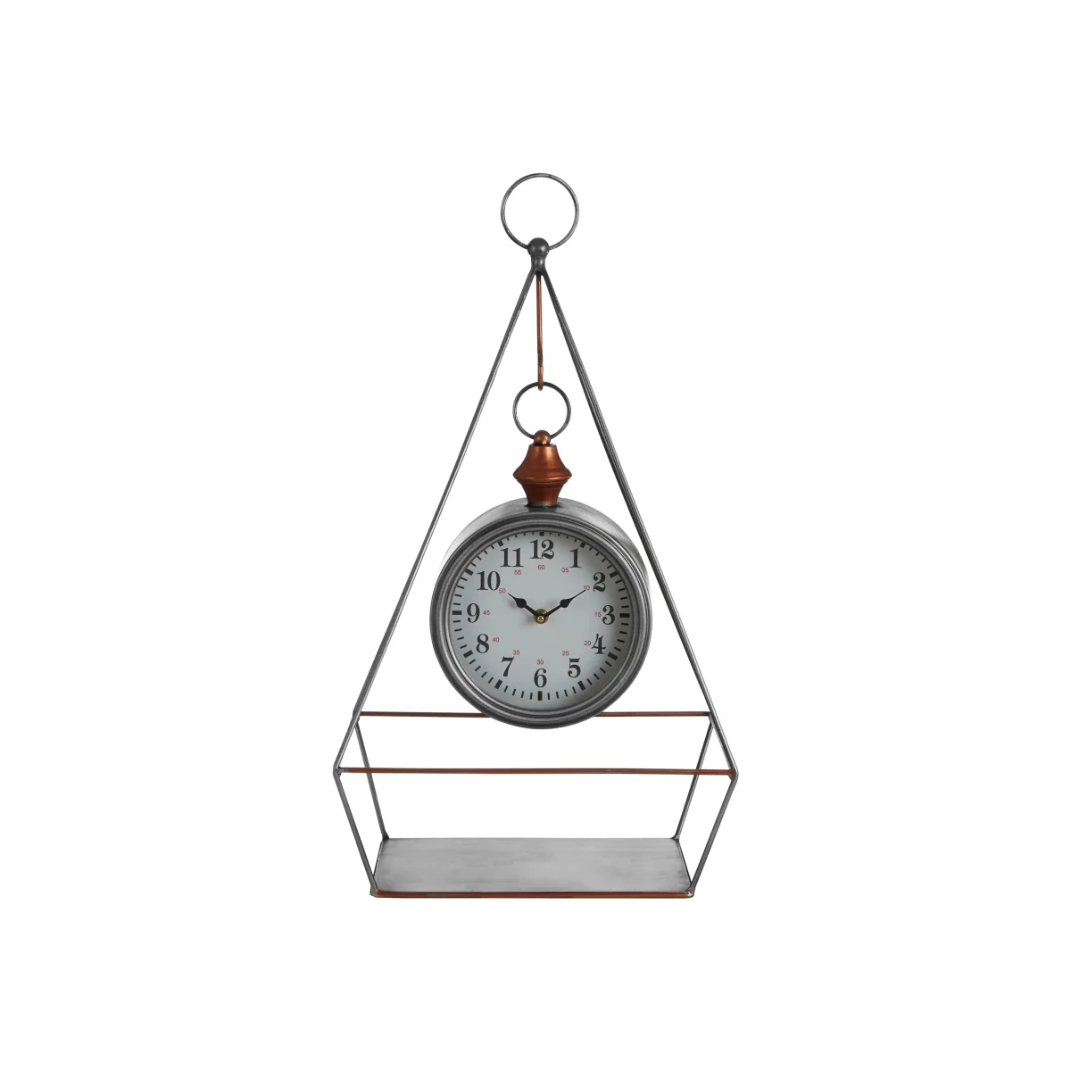 Hayden Antique Silver Finish Table Clock - Silver – image 1