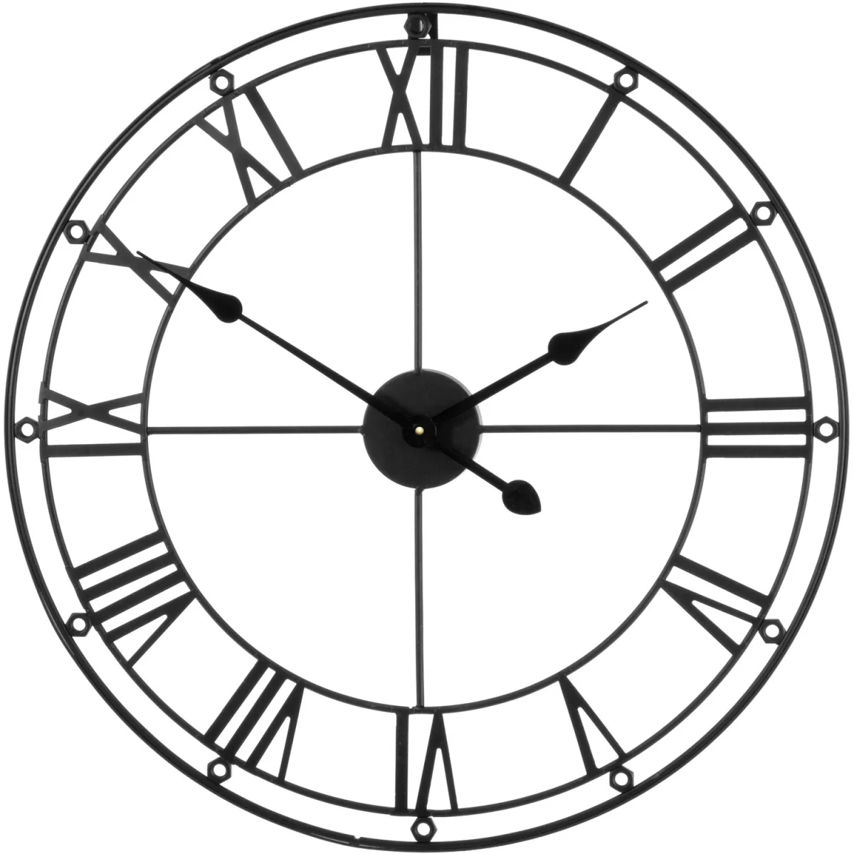 Baywood 59cm Dia Matt Black Metal Wall Clock - Black – image 2