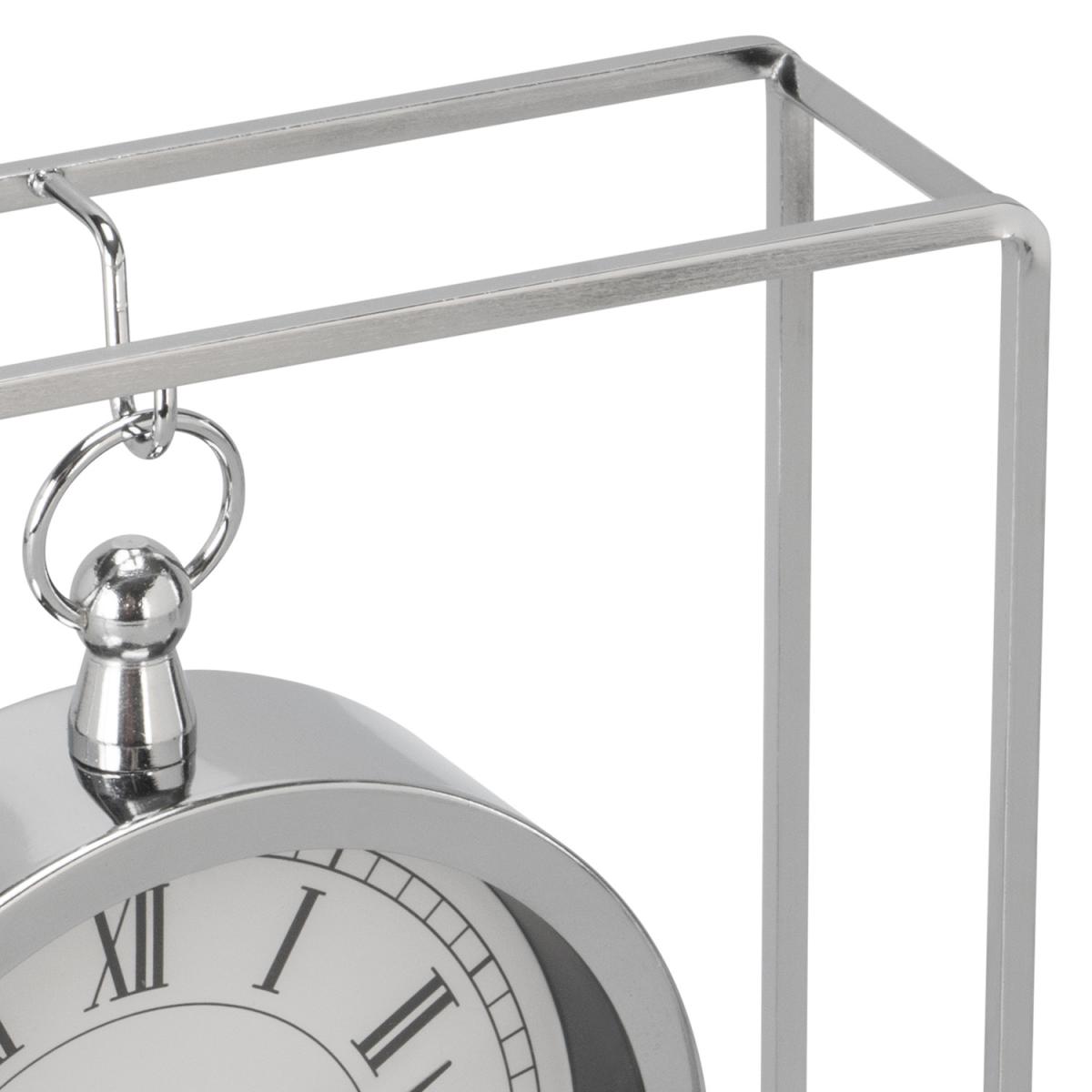 Decorative Hanging Silver Round Clock - Silver – image 3