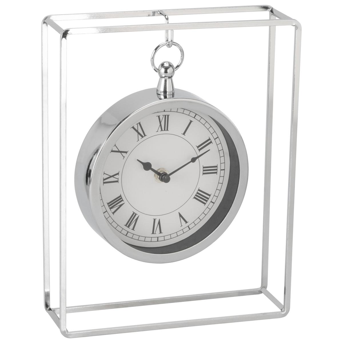Decorative Hanging Silver Round Clock - Silver – image 4