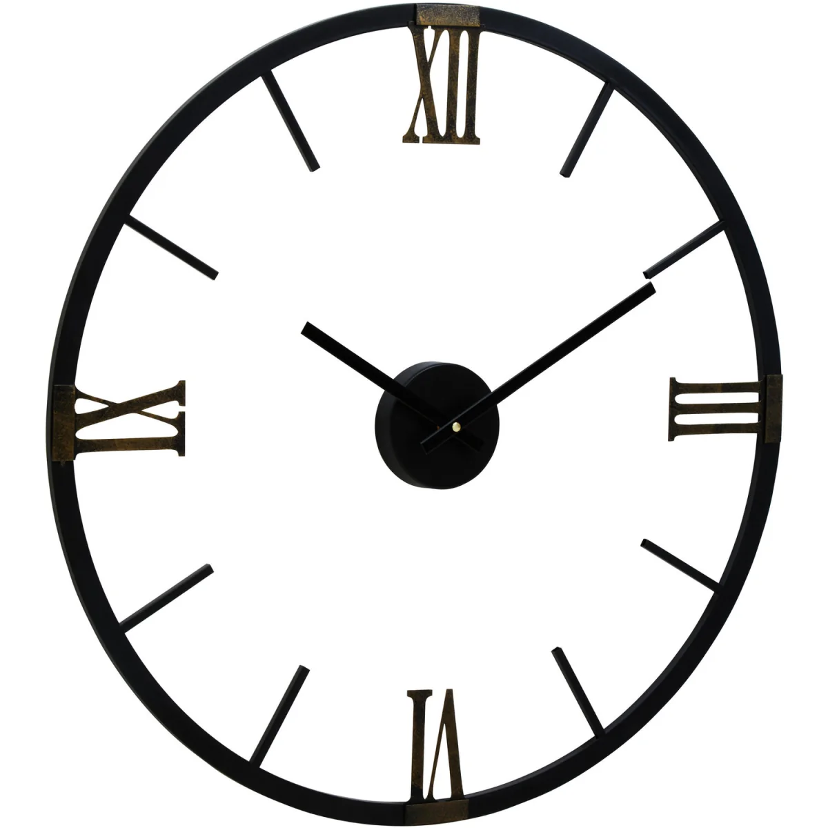 Kent 70cm Dia Round Black Metal Wall Clock - Black – image 2
