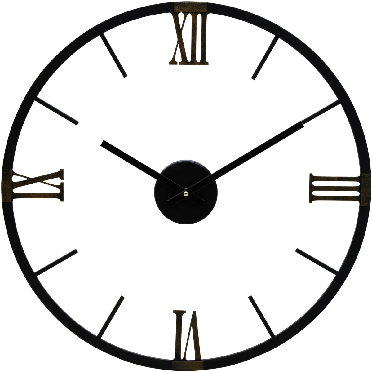 Kent 70cm Dia Round Black Metal Wall Clock - Black – image 3
