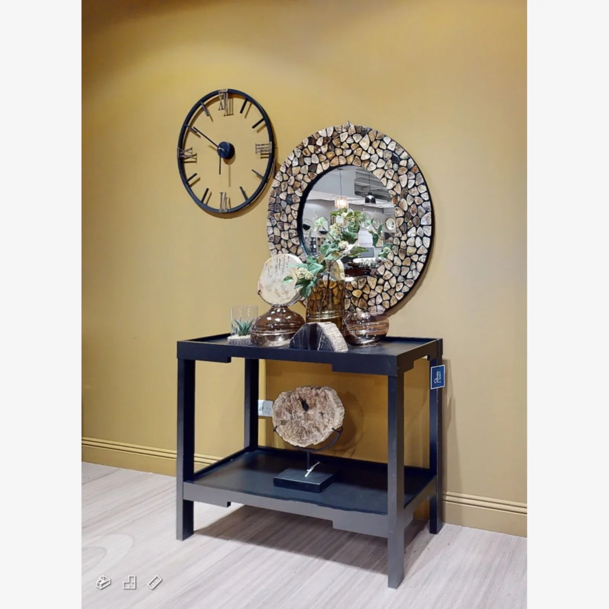 Kent 70cm Dia Round Black Metal Wall Clock - Black – image 1