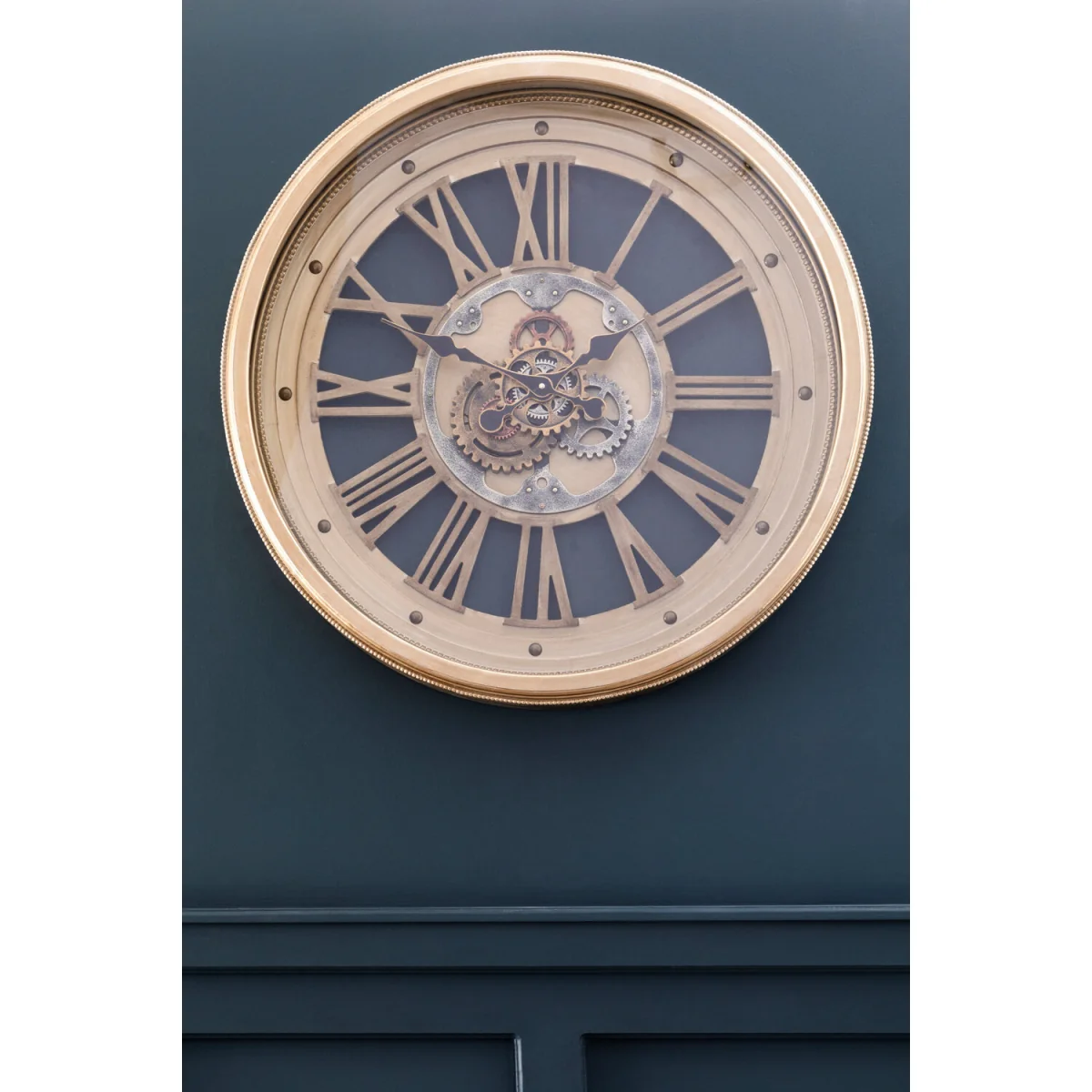 Cassop 82cm Dia Antique Gold Round Wall Clock - Gold – image 2