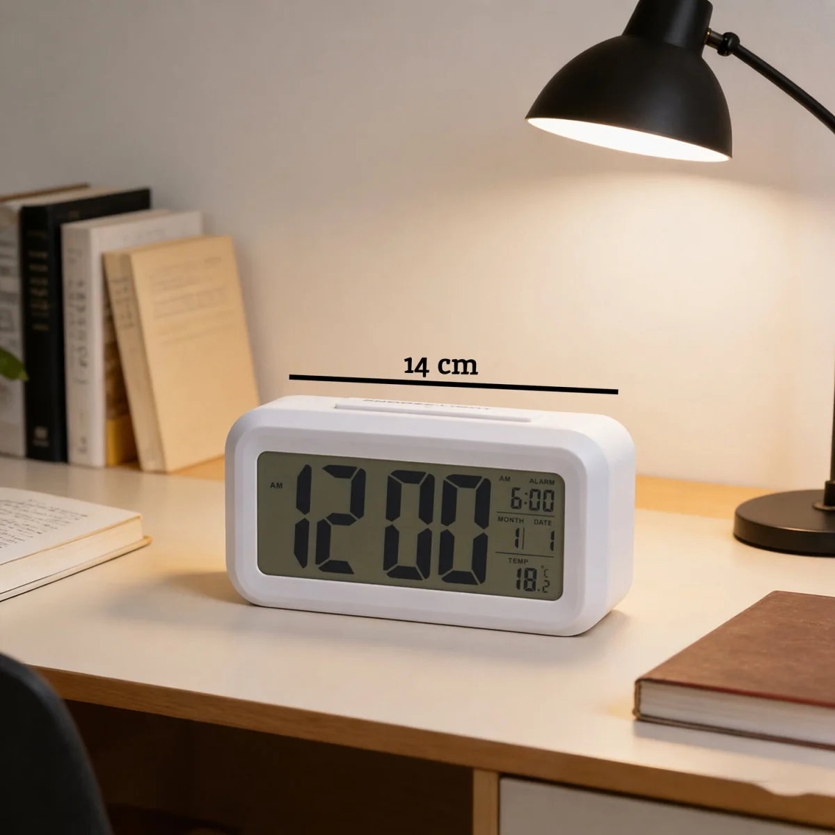 Camran White LCD Digital Clock - White – image 6