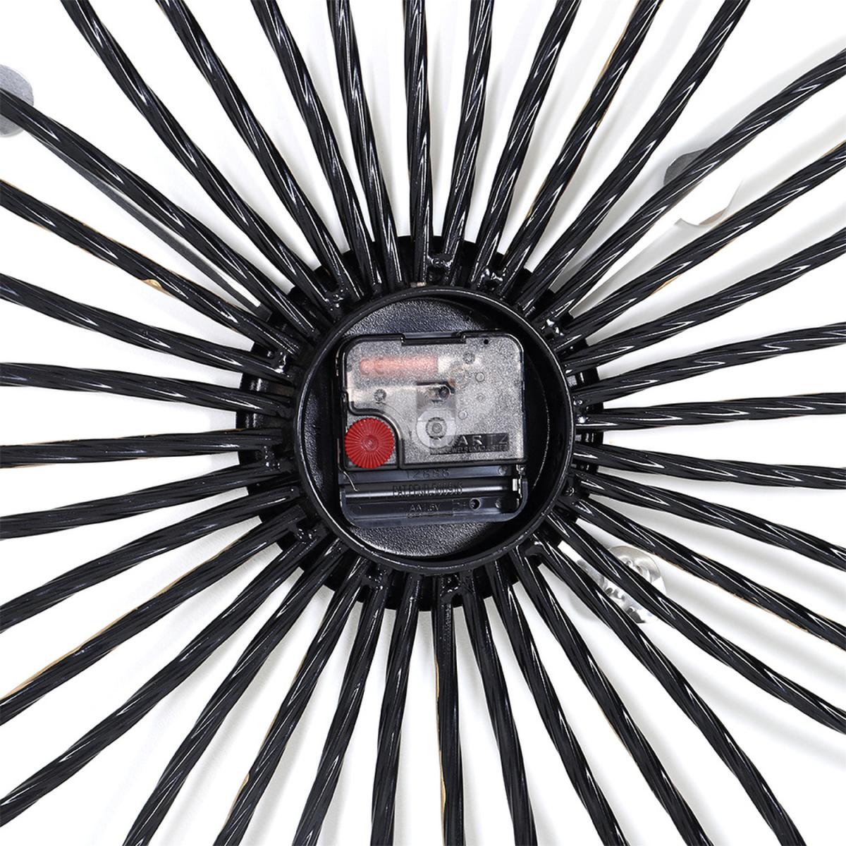 Nordic Creative Silent Metal Hanging Clock Wall Mounted - Black – image 3