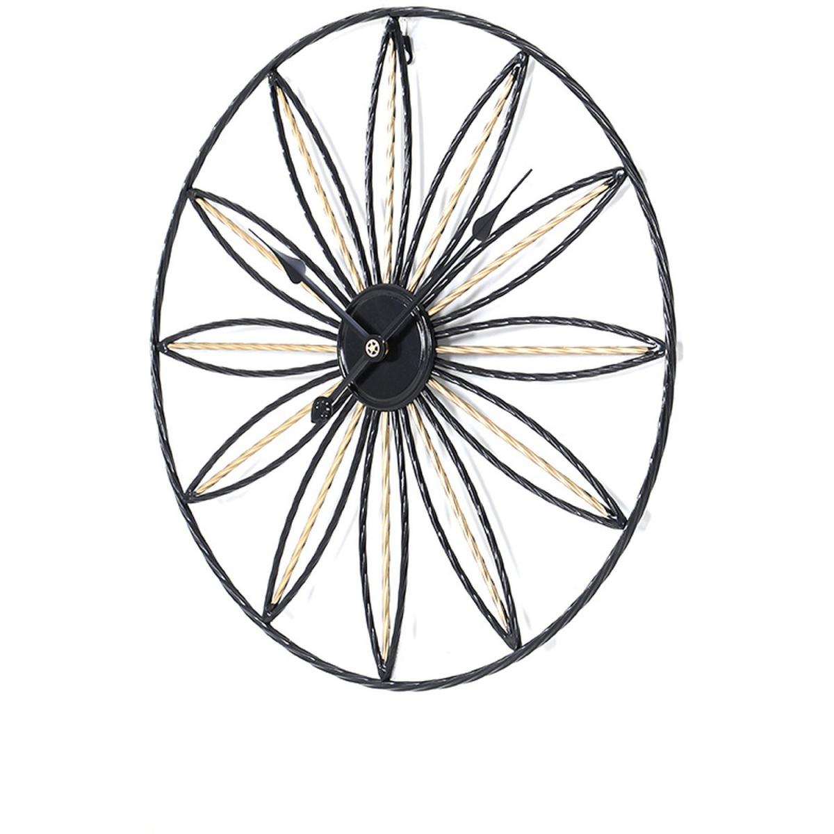 Nordic Creative Silent Metal Hanging Clock Wall Mounted - Black – image 5