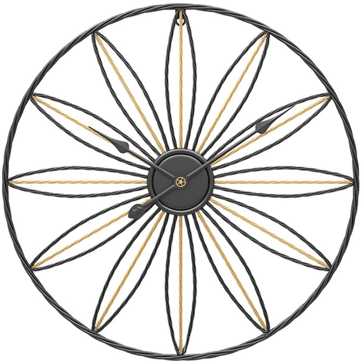 Nordic Creative Silent Metal Hanging Clock Wall Mounted - Black – image 9