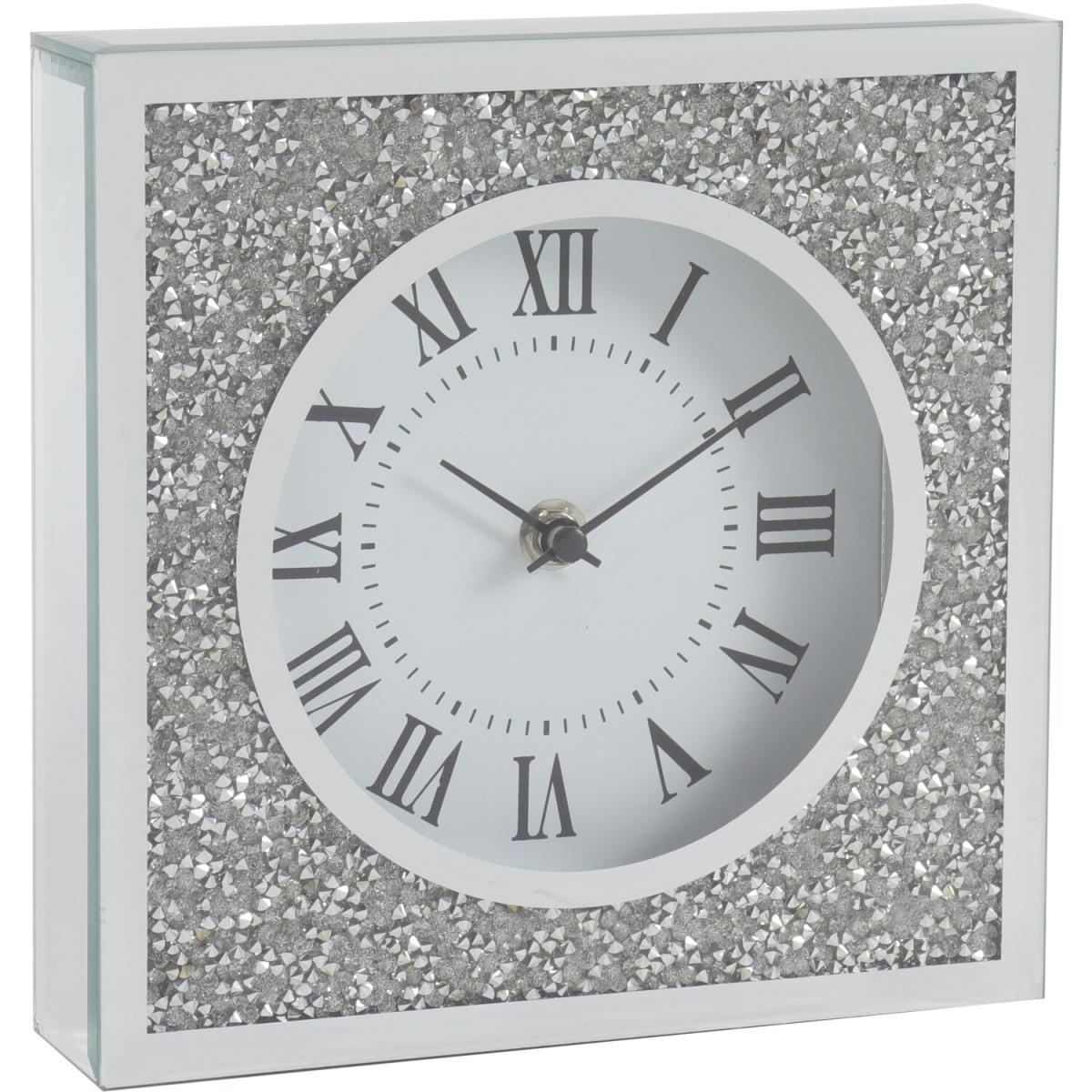 Silver Crushed Crystal Clock – image 2