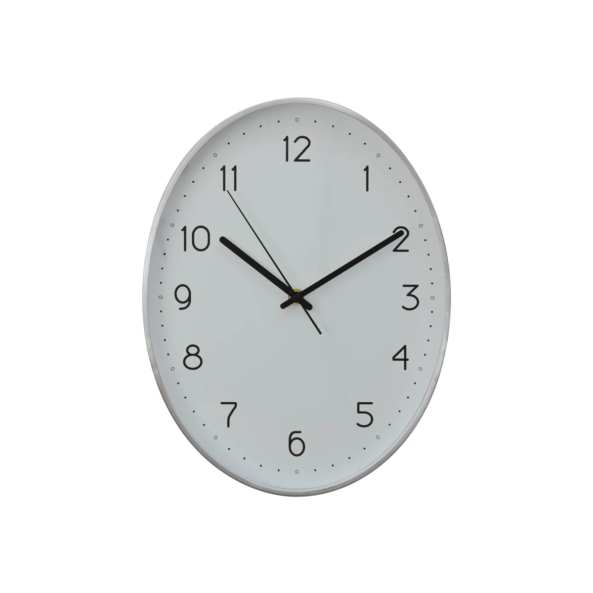 Elko Oval Wall Clock with Silver Finish - Silver – image 1
