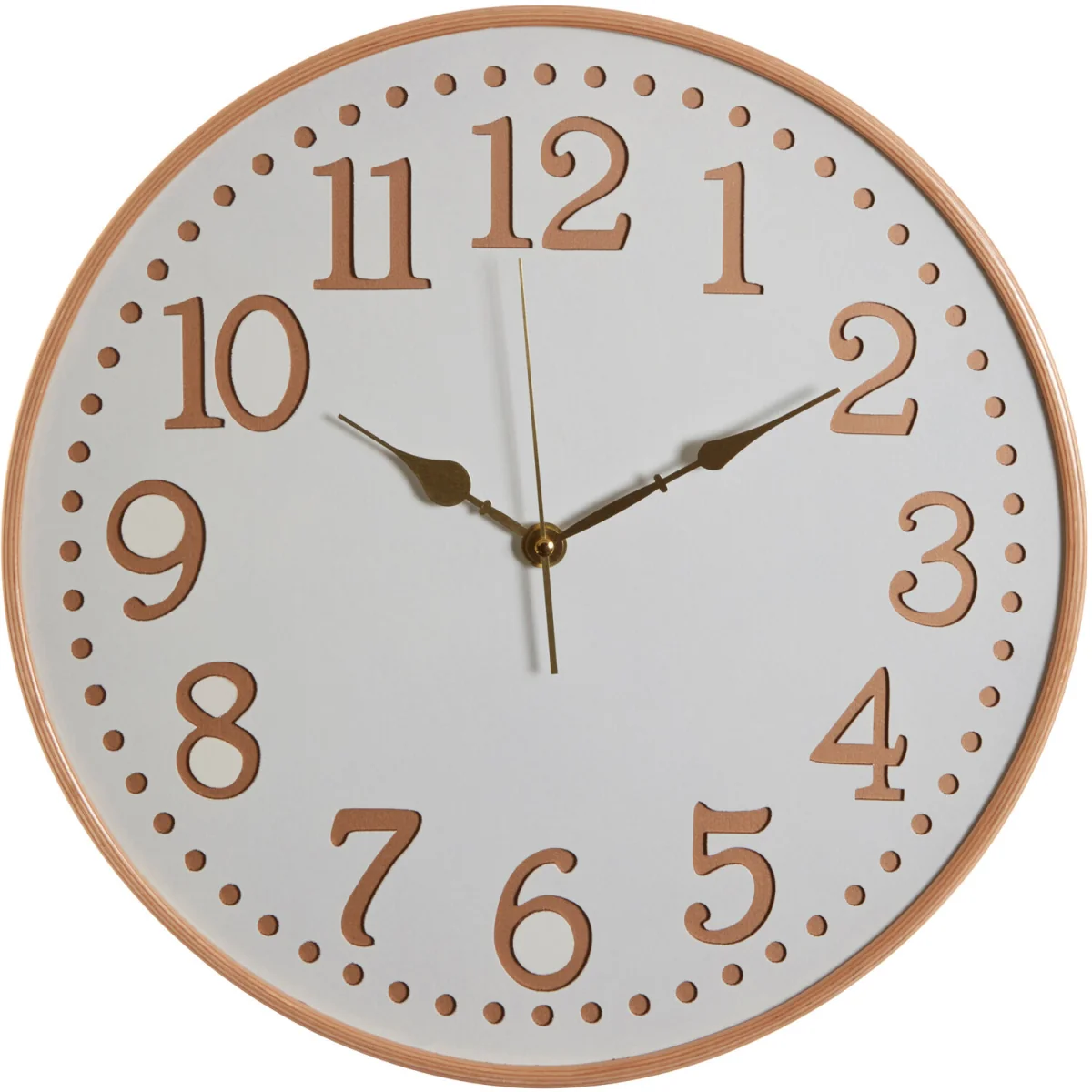 Vitus 40cm Dia White Wood with Gold Numbers Wall Clock - White – image 2