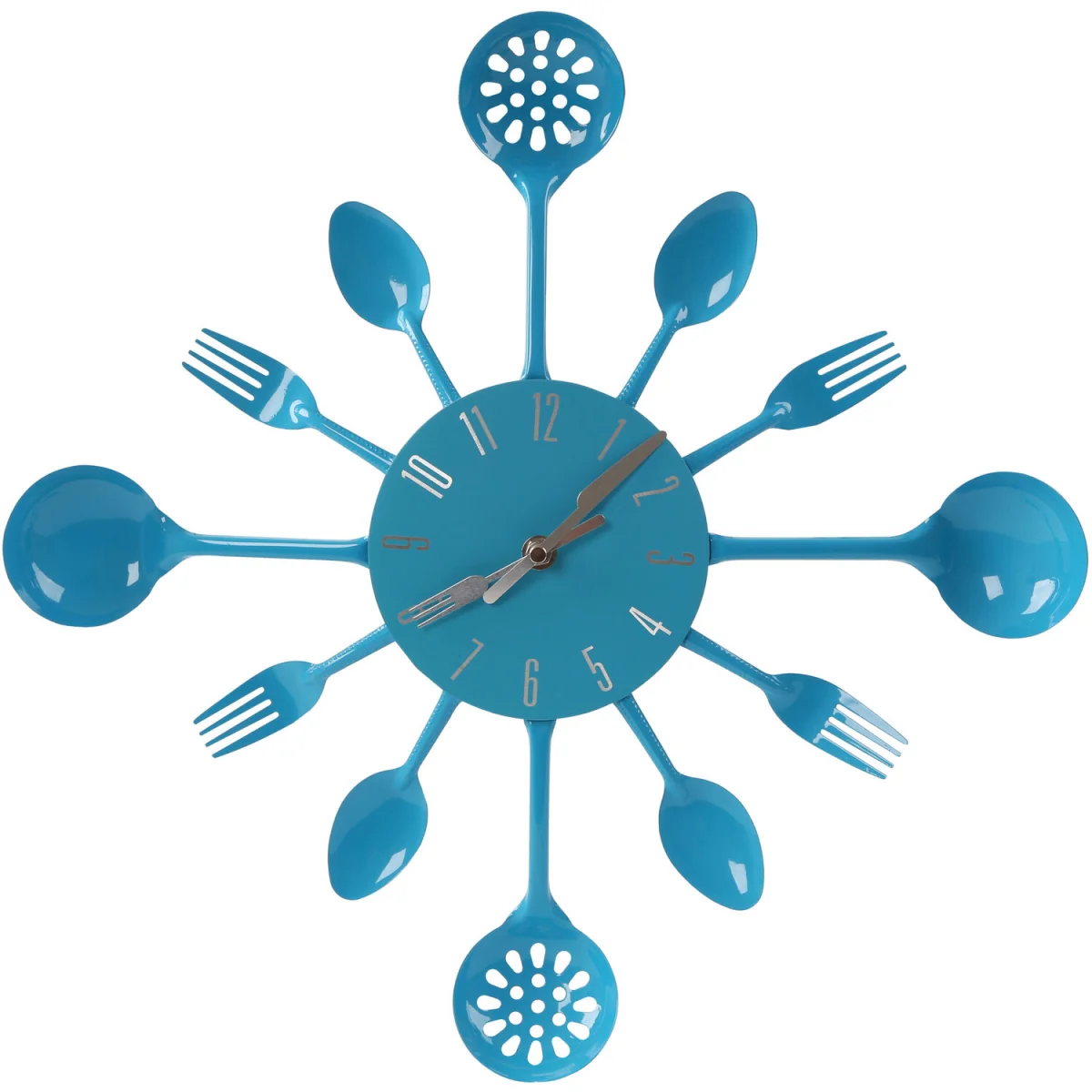 Romero 33cm Dia Blue Cutlery Metal Wall Clock - Blue – image 3