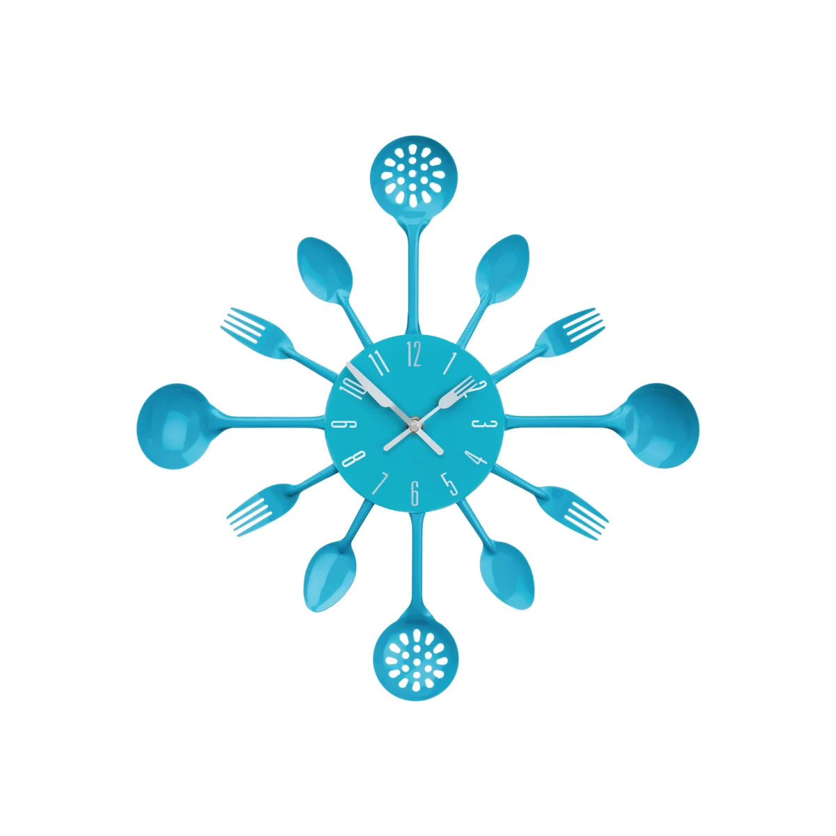Romero 33cm Dia Blue Cutlery Metal Wall Clock - Blue – image 1