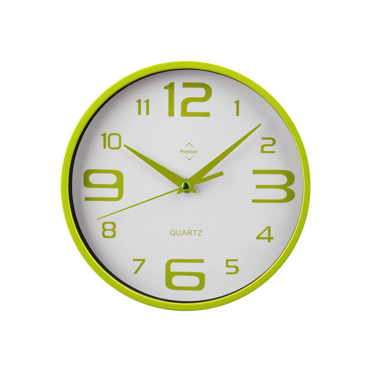 Anson Lime Green and White Plastic Wall Clock - Green