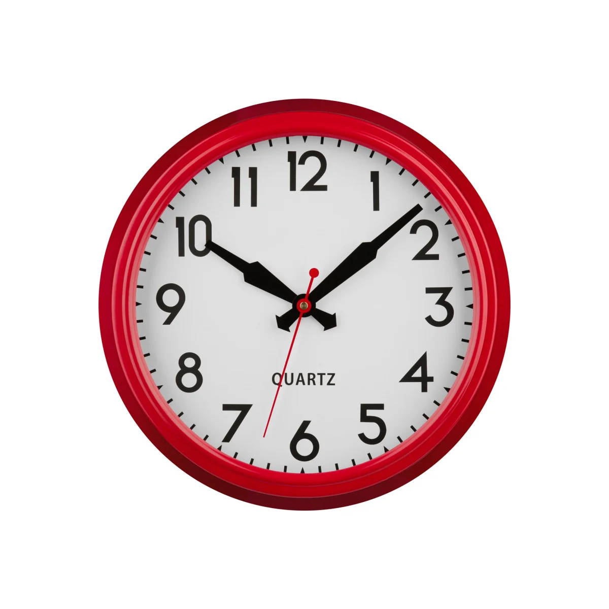 Trapani Red Metal Lined Rim Wall Clock - Red