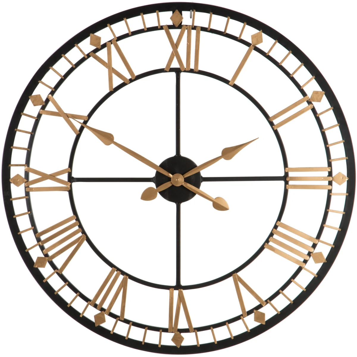 Vitus 80cm Dia Black and Gold Metal Wall Clock - Black – image 2