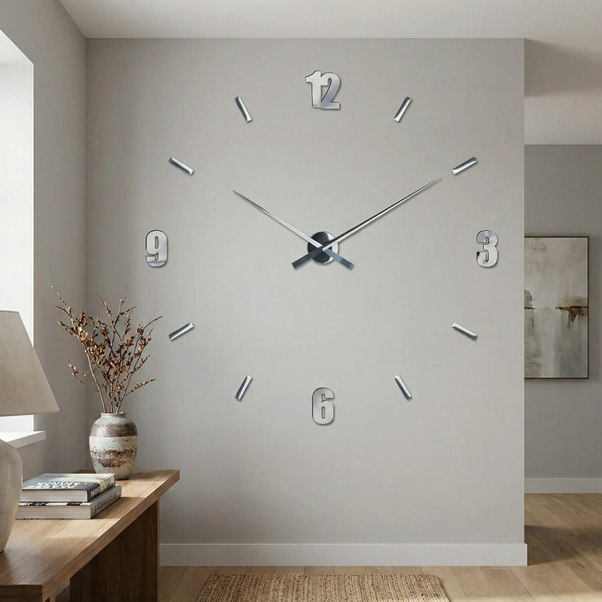 Verdian DIY Mirrored Wall Clock - Silver – image 1