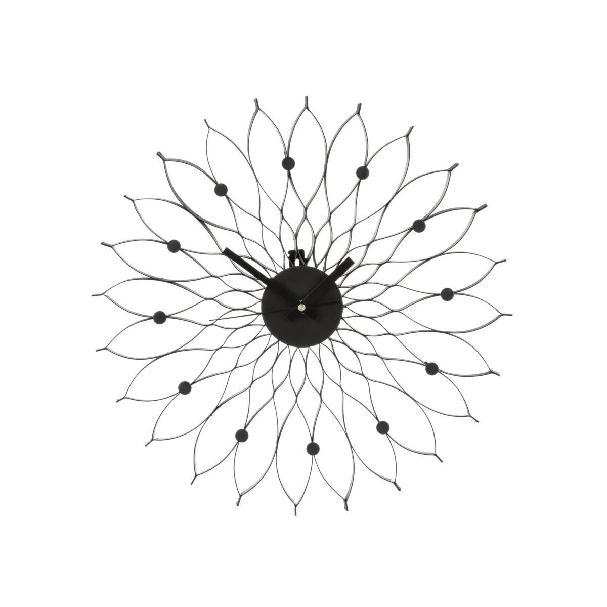Styro Black Metal Clock - Black