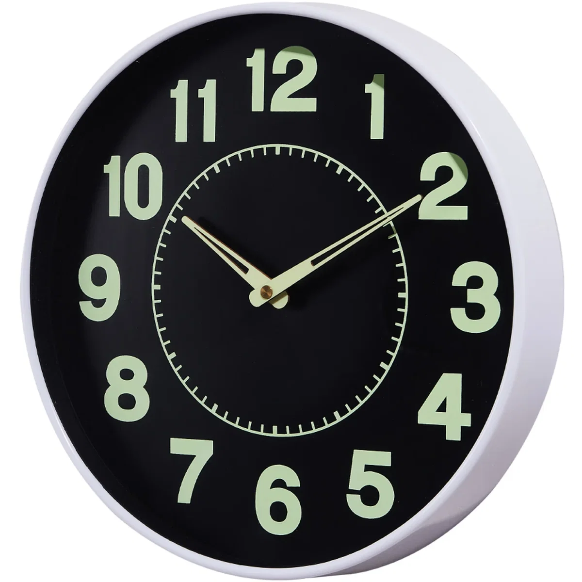 12-inch Battery-Powered Luminous Non-Ticking Wall Clock - Black – image 3