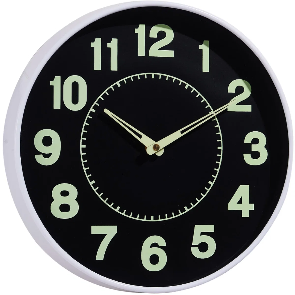 12-inch Battery-Powered Luminous Non-Ticking Wall Clock - Black – image 4