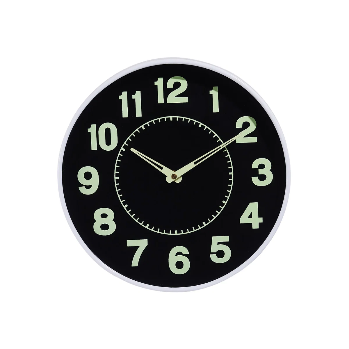 12-inch Battery-Powered Luminous Non-Ticking Wall Clock - Black – image 1