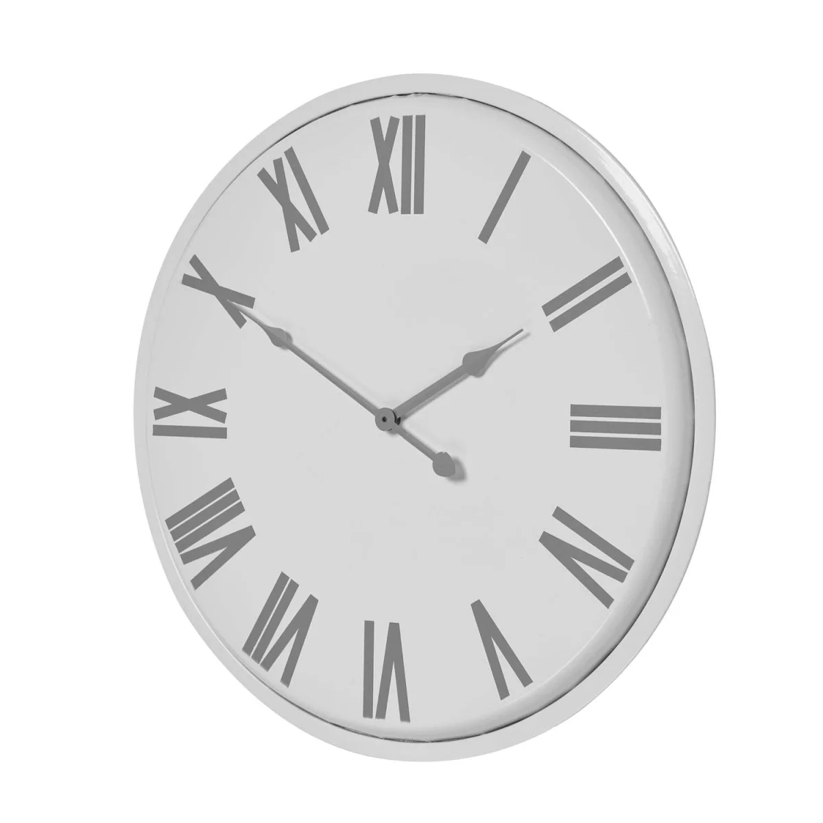 Wyld Haus 80cm White Wall Clock with Grey Roman Numerals - White – image 4