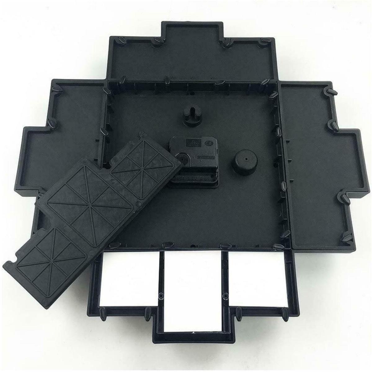 12 Multi Frame Modern Wall Clock Black - Black – image 2