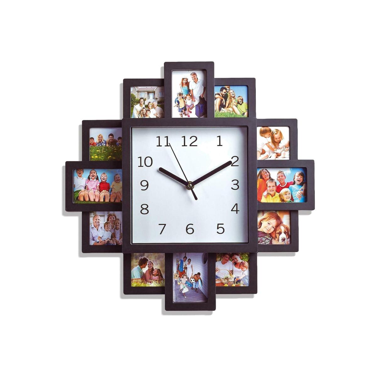 12 Multi Frame Modern Wall Clock Black - Black – image 1