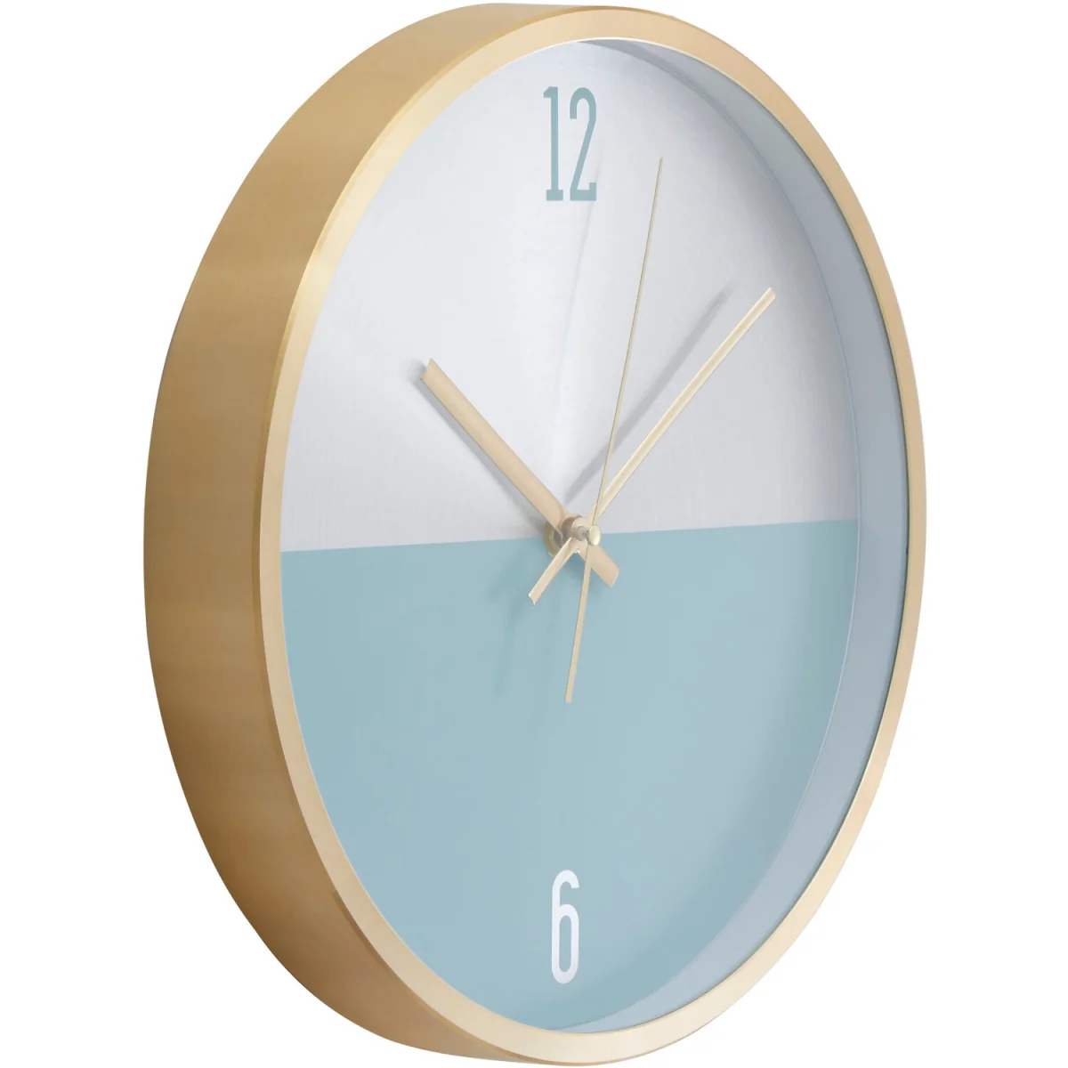 Elko 30cm Dia Silver Gold and Blue Finish Wall Clock - Blue – image 2