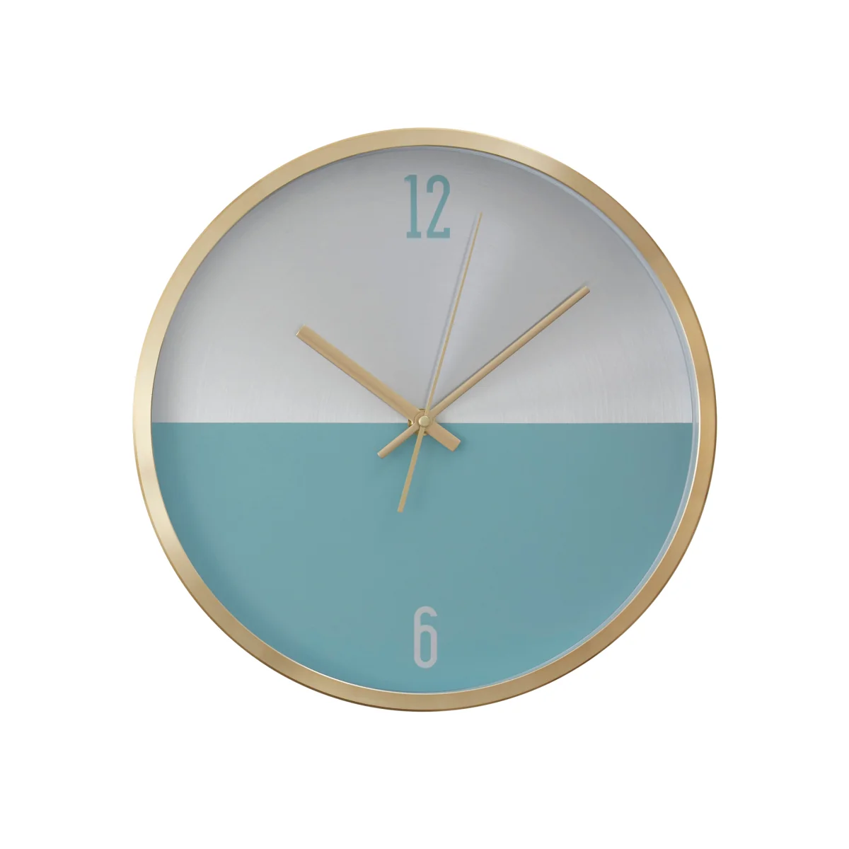 Elko 30cm Dia Silver Gold and Blue Finish Wall Clock - Blue – image 1