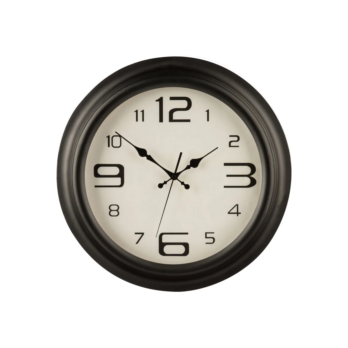 Myers 44cm Dia Matt Black Metal Wall Clock - Black