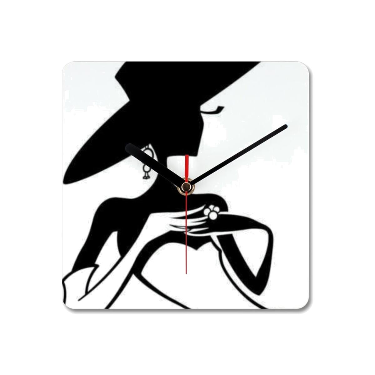 Elegant Lady Wall Clock - Black and white