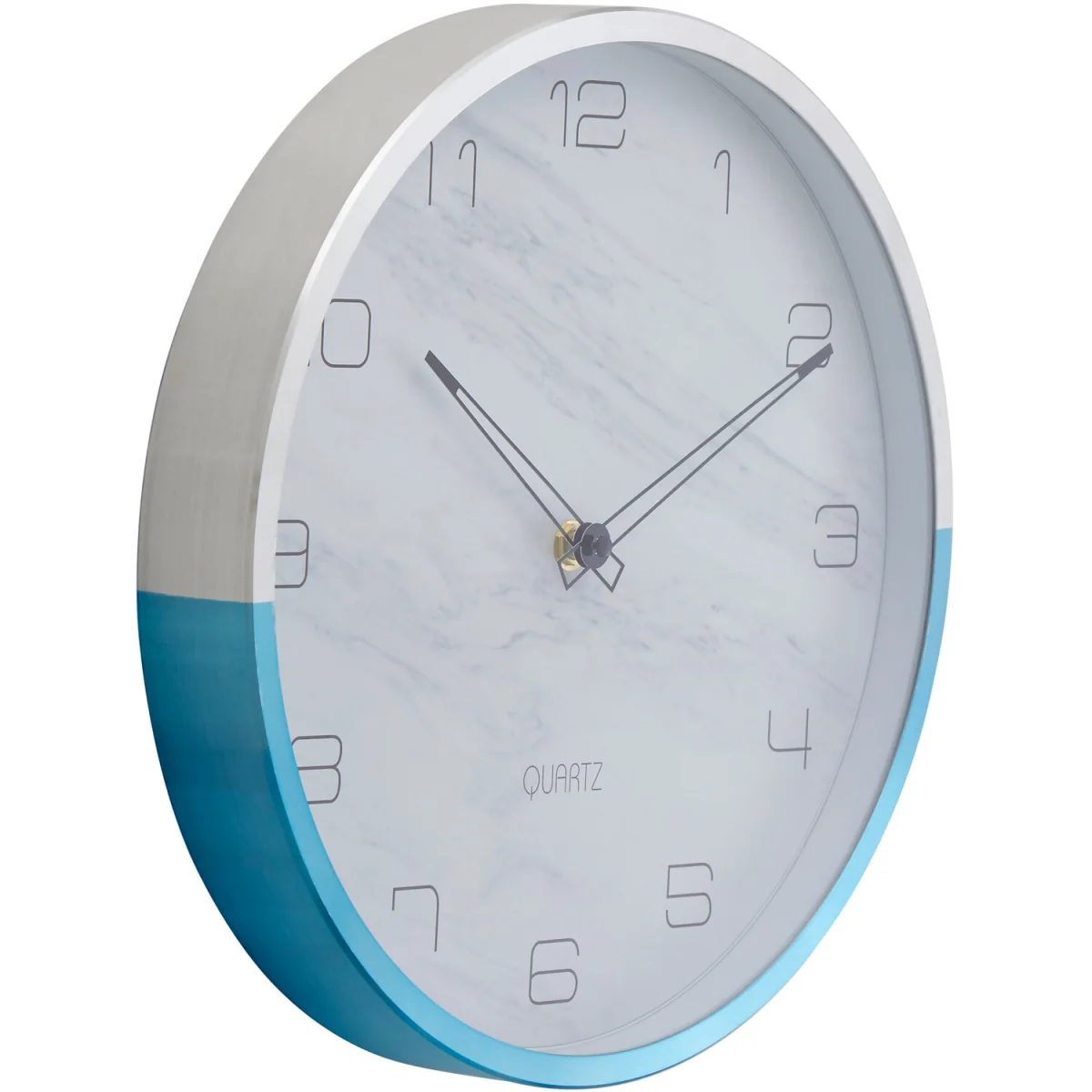 Elko 30cm Dia Wall Clock with Silver and Blue Frame - Blue – image 2