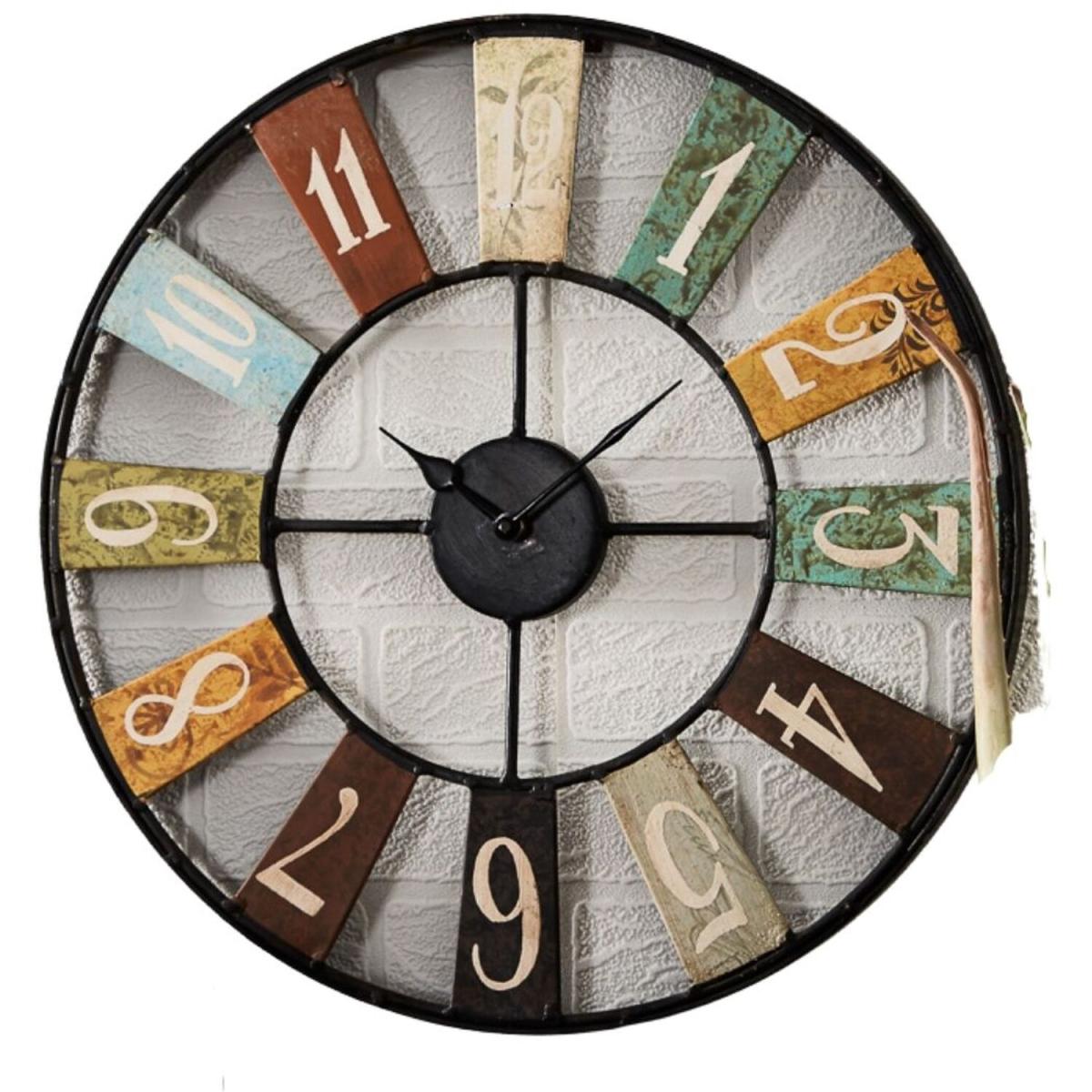 Arial Industrial Multi Colour Wall Clock - Multi – image 4