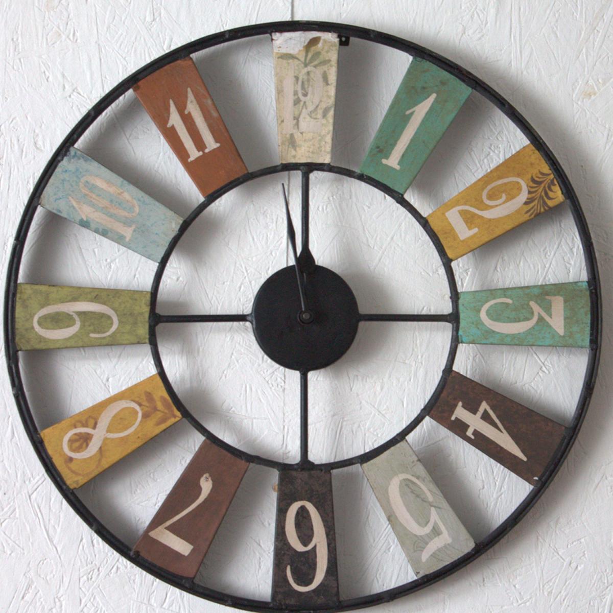 Arial Industrial Multi Colour Wall Clock - Multi – image 5
