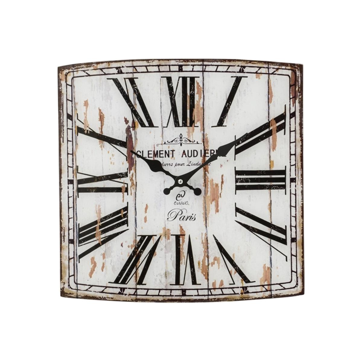 Rustic Worn Wall Clock - White