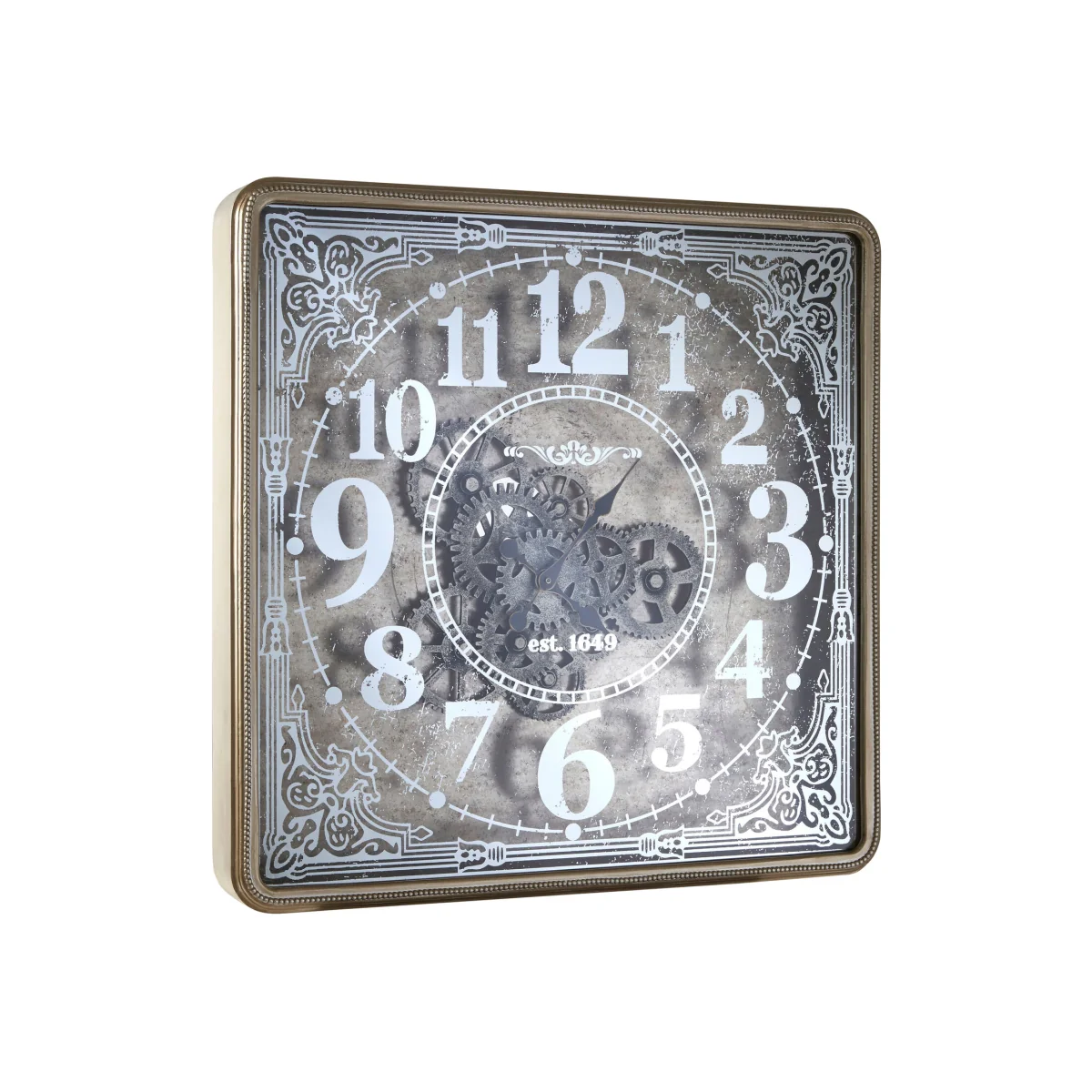 Carlin Antique Gold Square Wall Clock - Gold
