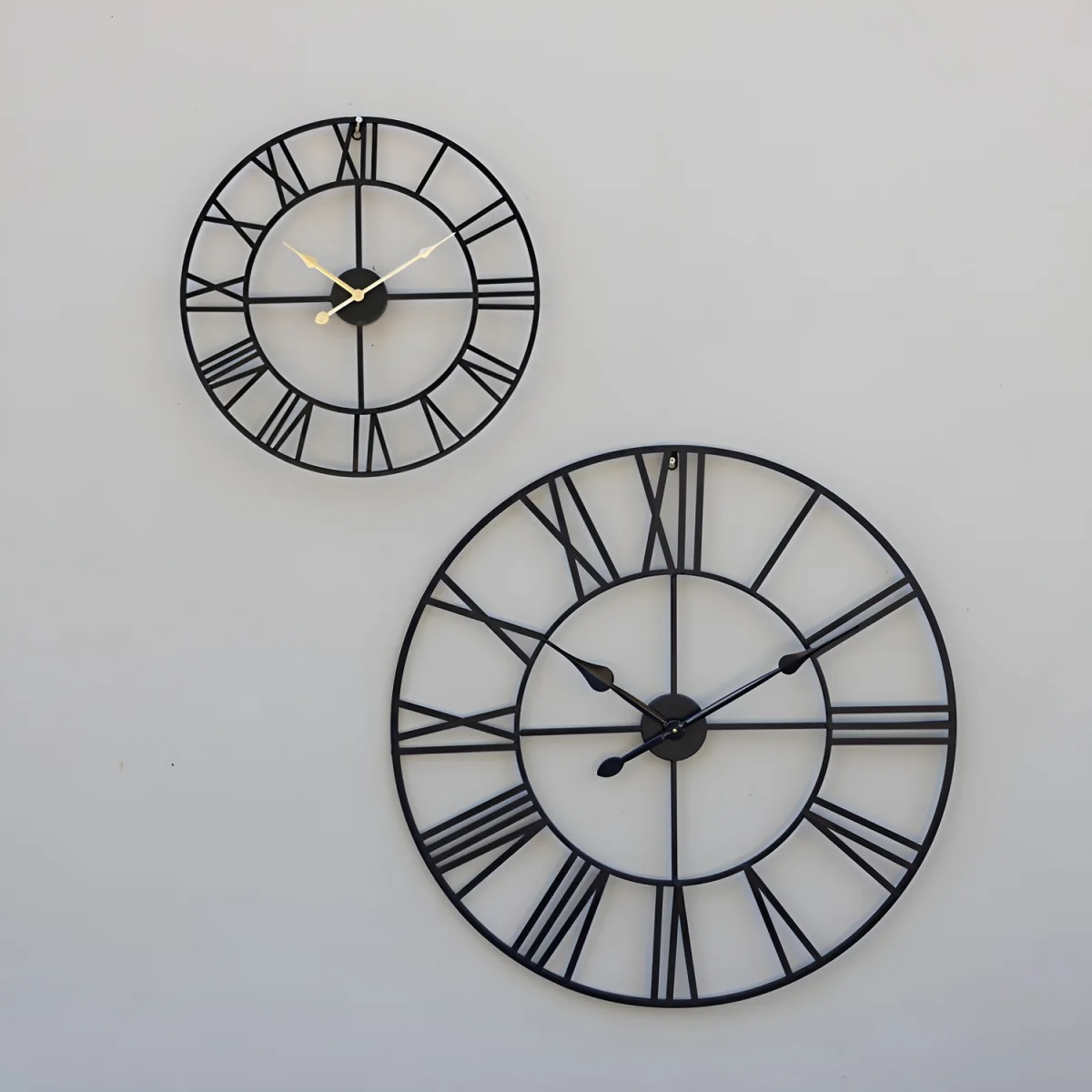 Open Dial Metal Skeleton Clock Cut Out with Black Hands 80cm Diameter - Black – image 4