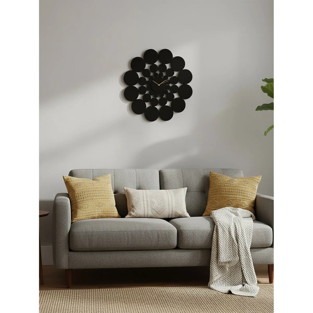 Datsun 51cm Dia Black Discs Design Wall Clock - Black – image 2