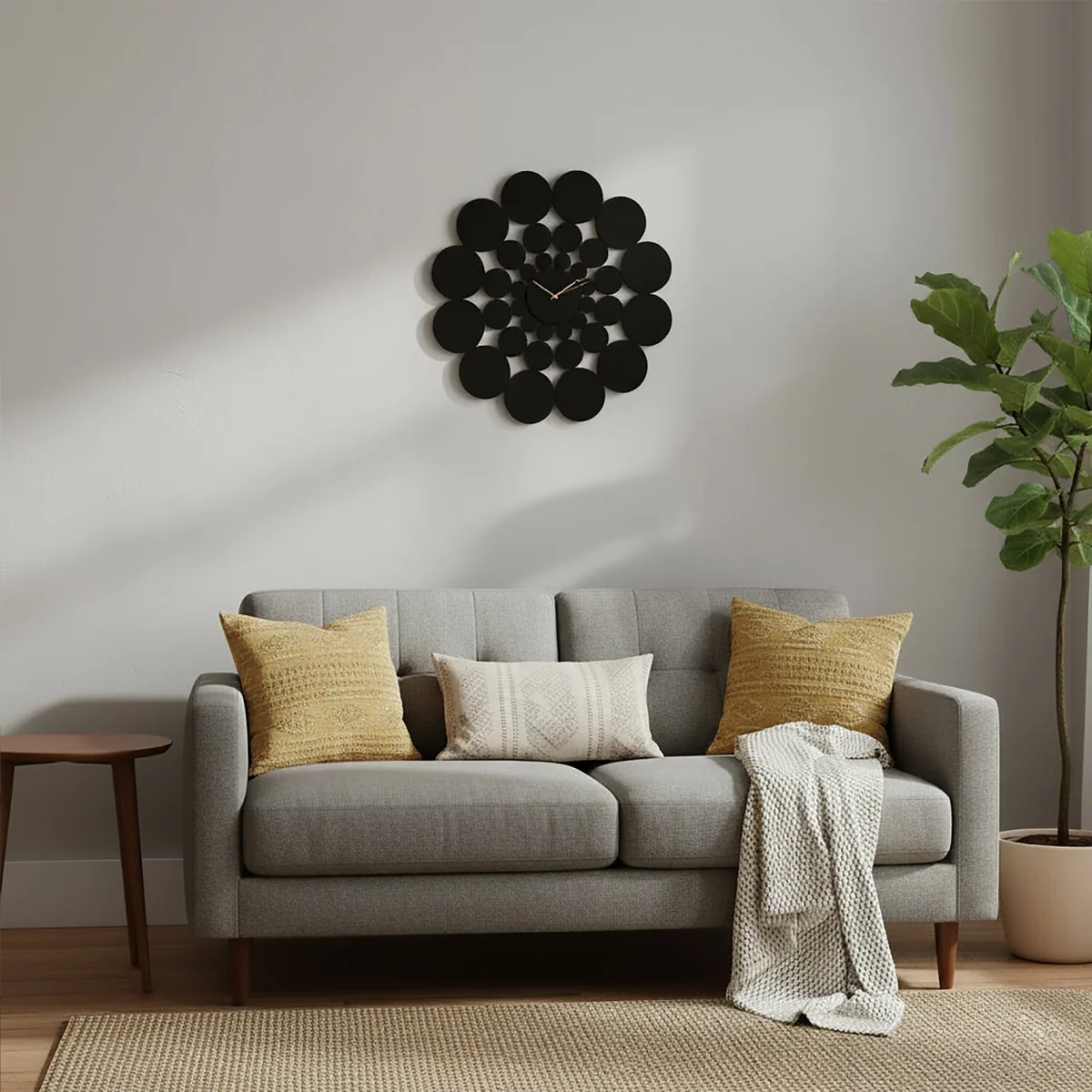 Datsun 51cm Dia Black Discs Design Wall Clock - Black – image 4
