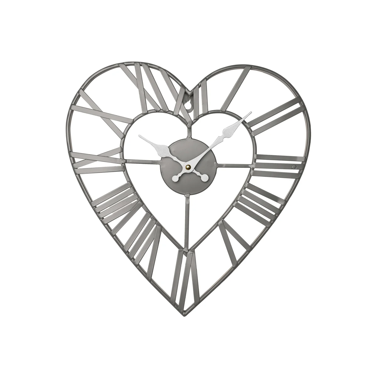 Hestia Heart Shape Matt Finish Wall Clock - Grey
